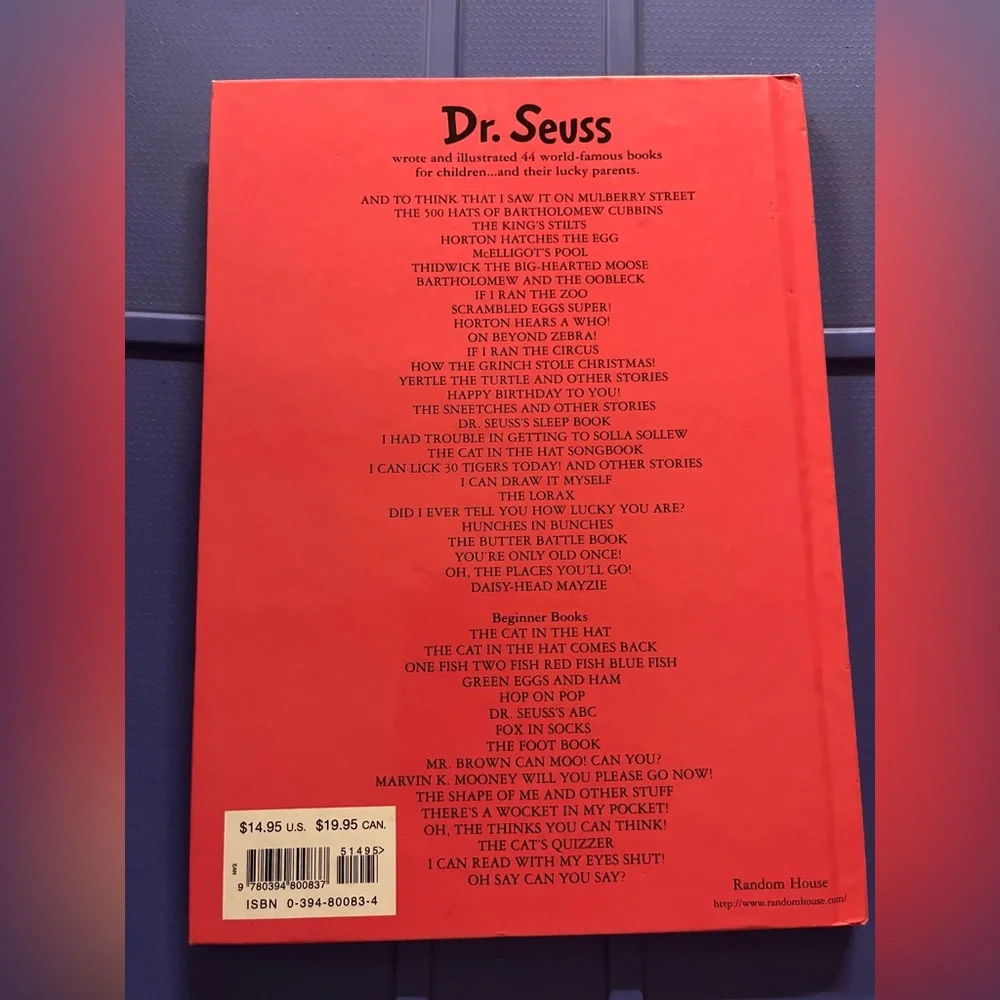 RARE- HTF Dr. Seuss McElligots Pool HB- Excellent condition!